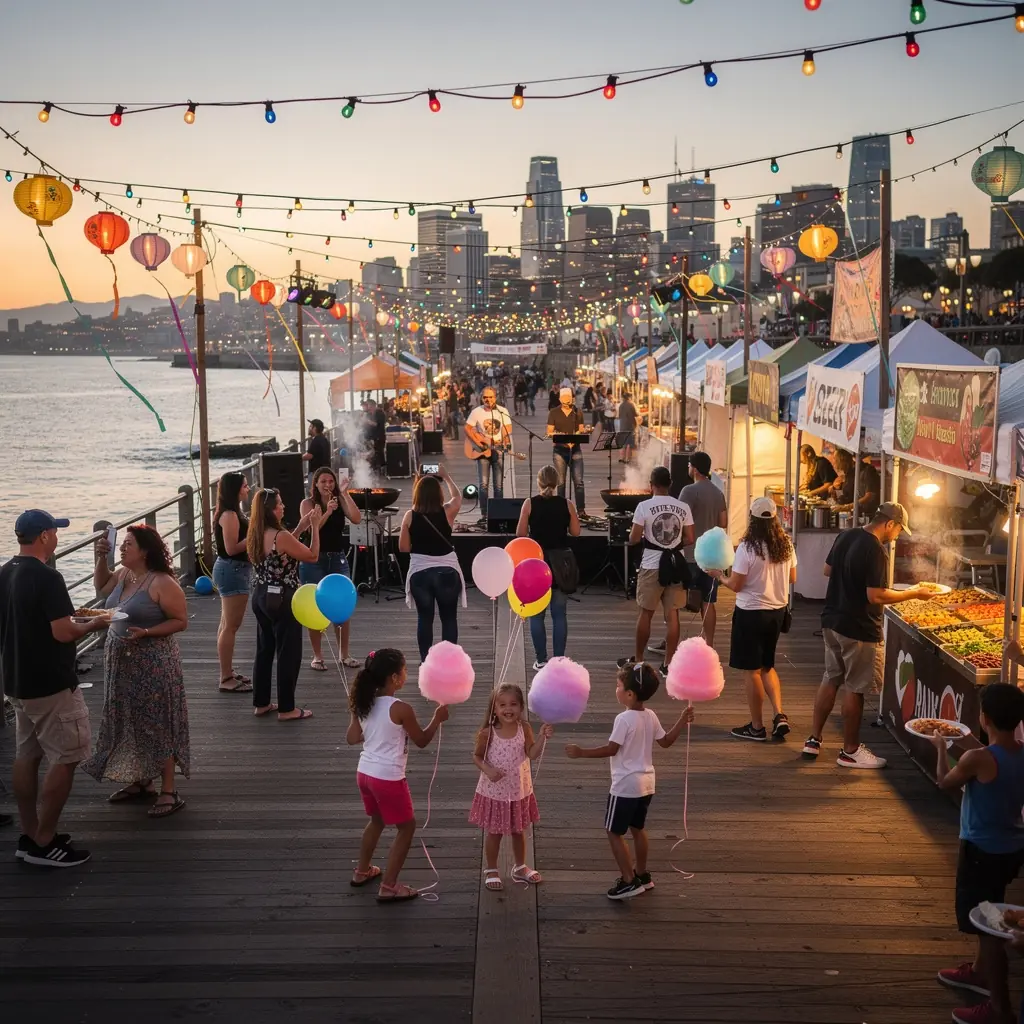 Исследование набережной с яркими лодками и туристами, наслаждающимися атмосферой.