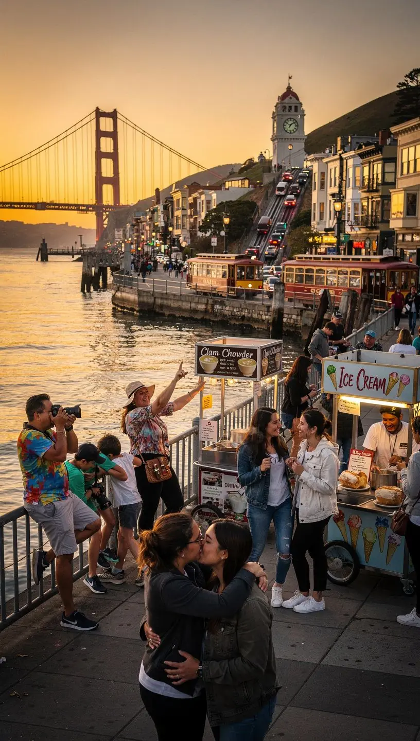 Приключения в заливе Сан-Франциско с видом на Золотые Ворота.